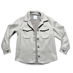 NWOT Avec Les Fille Shirt Jacket Small Button Down Shacket Melange Oatmeal Beige